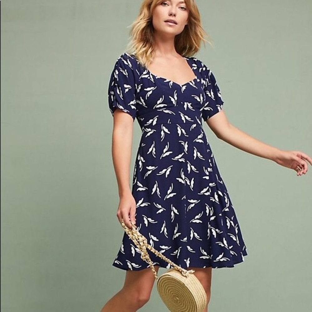 Maeve Navy Floral Dress Anthropologie